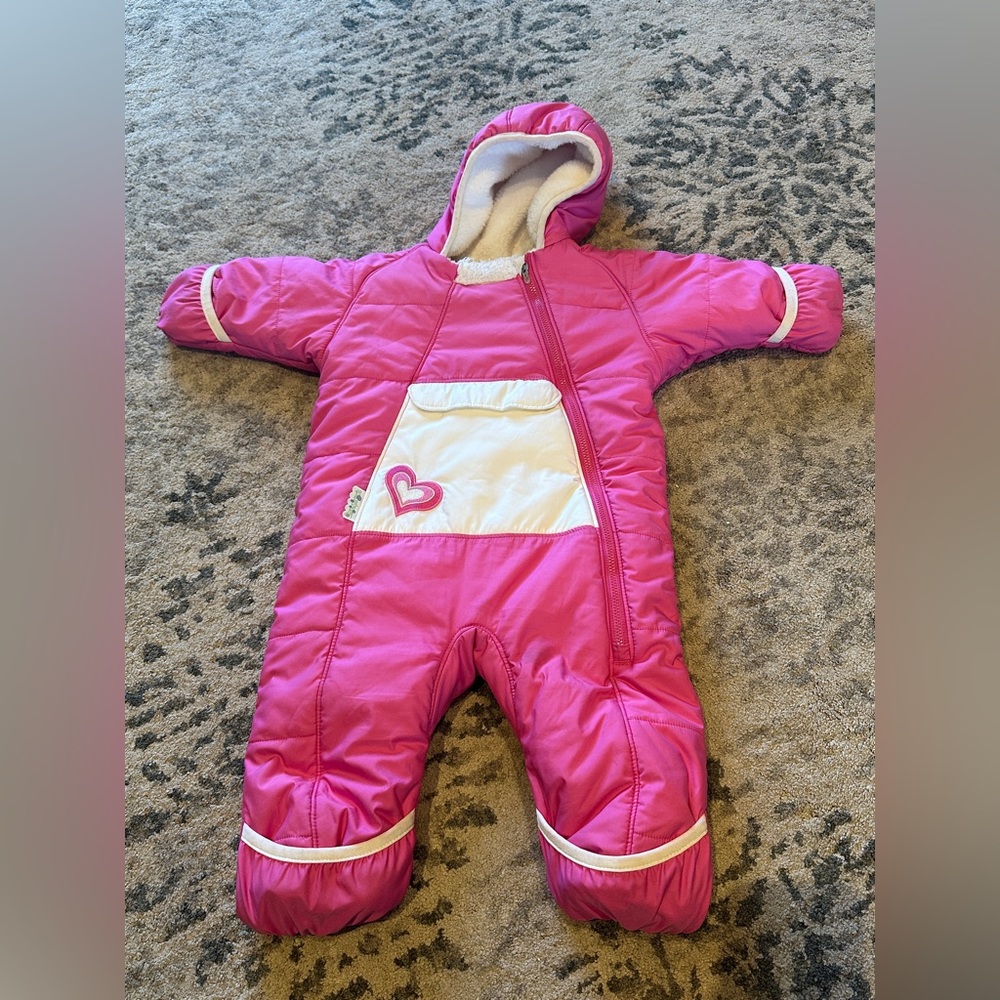Obermeyer Kids Pink and White Snowsuit 12-18mo